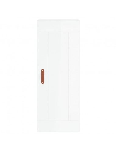 Credenza 34,5x34x180 cm in Legno Multistrato Bianco Lucido