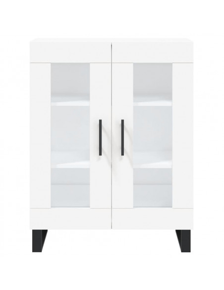 Credenza Bianca 69,5x34x180 cm in Legno Multistrato