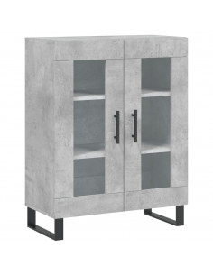 Credenza Grigio Cemento 69,5x34x180 cm in Legno Multistrato 2