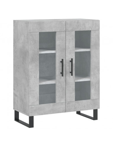 Credenza Grigio Cemento 69,5x34x180 cm in Legno Multistrato