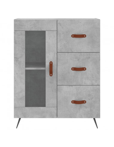 Credenza Grigio Cemento 69,5x34x180 cm in Legno Multistrato