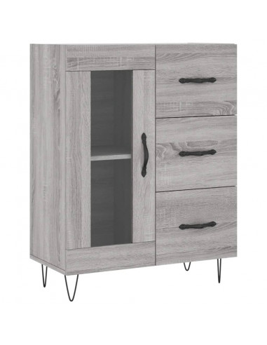 Credenza Grigio Sonoma 69,5x34x180 cm in Legno Multistrato
