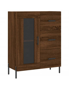 Credenza Rovere Marrone 69,5x34x180 cm in Legno Multistrato 2