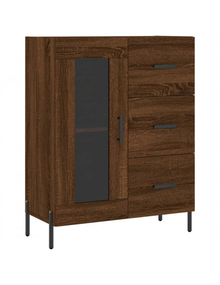 Credenza Rovere Marrone 69,5x34x180 cm in Legno Multistrato