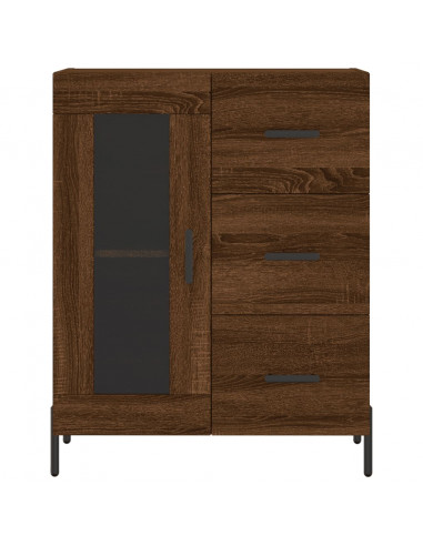 Credenza Rovere Marrone 69,5x34x180 cm in Legno Multistrato