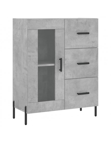 Credenza Grigio Cemento 69,5x34x180 cm in Legno Multistrato