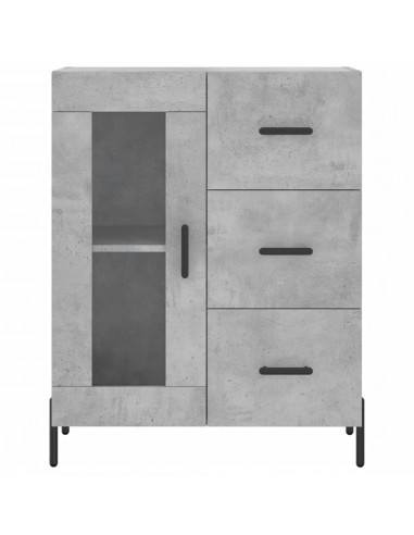 Credenza Grigio Cemento 69,5x34x180 cm in Legno Multistrato