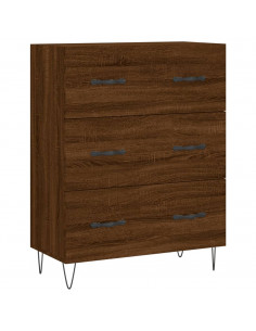 Credenza Rovere Marrone 69,5x34x180 cm in Legno Multistrato 2