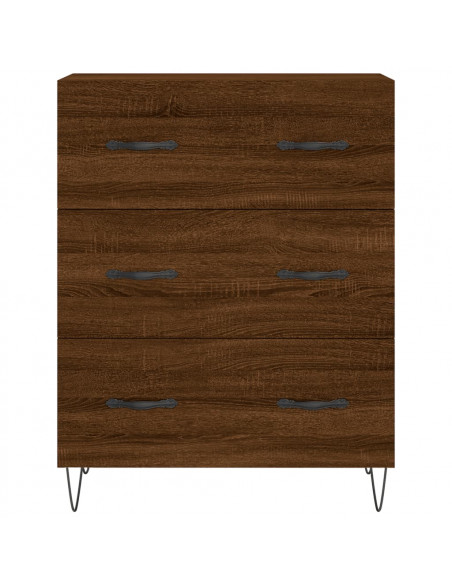 Credenza Rovere Marrone 69,5x34x180 cm in Legno Multistrato
