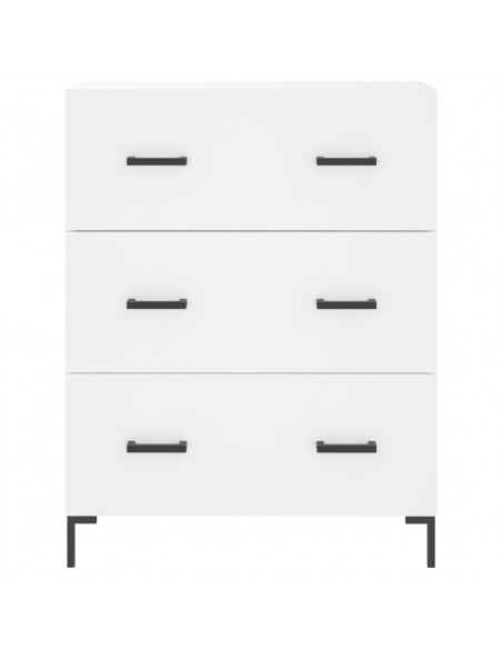 Credenza Bianca 69,5x34x180 cm in Legno Multistrato