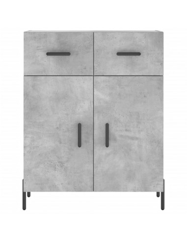Credenza Grigio Cemento 69,5x34x180 cm in Legno Multistrato