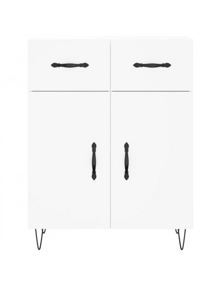 Credenza Bianca 69,5x34x180 cm in Legno Multistrato