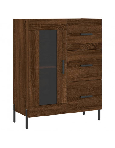 Credenza Rovere Marrone 69,5x34x180 cm in Legno Multistrato