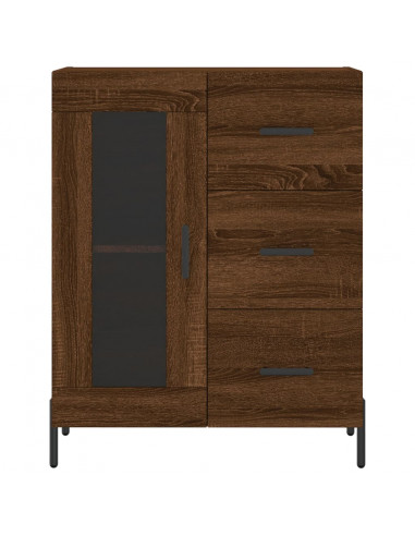 Credenza Rovere Marrone 69,5x34x180 cm in Legno Multistrato