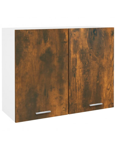 Mobile Pensile Rovere Fumo 80x31x60 cm in Legno Multistrato