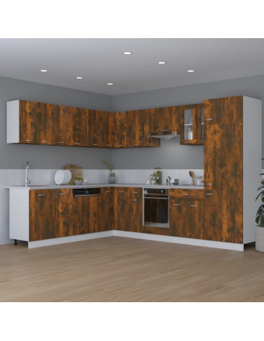 Mobile Pensile Rovere Fumo 80x31x60 cm in Legno Multistrato