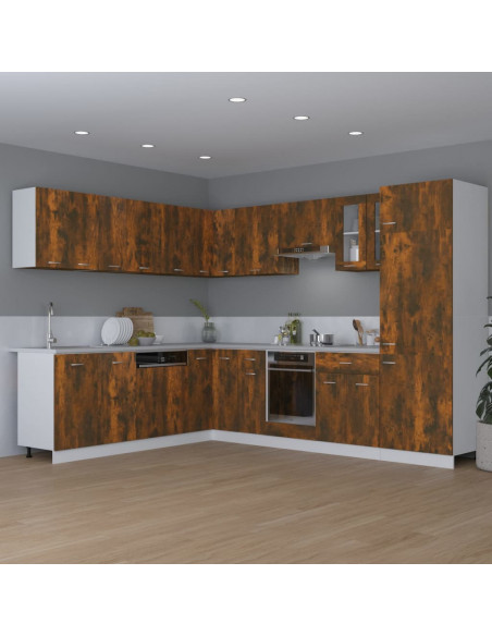 Mobile Pensile Rovere Fumo 80x31x60 cm in Legno Multistrato