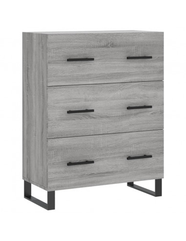 Credenza Grigio Sonoma 69,5x34x180 cm in Legno Multistrato