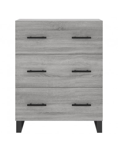 Credenza Grigio Sonoma 69,5x34x180 cm in Legno Multistrato
