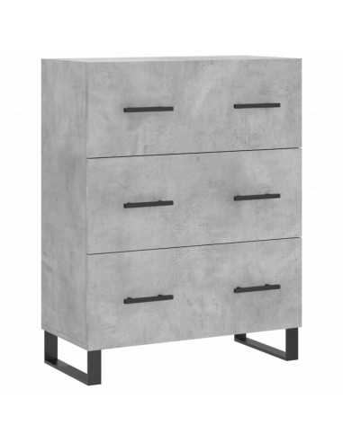 Credenza Grigio Cemento 69,5x34x180 cm in Legno Multistrato