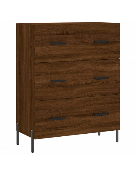 Credenza Rovere Marrone 69,5x34x180 cm in Legno Multistrato