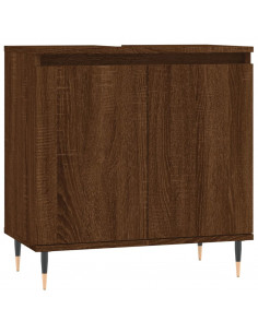 Armadietto Bagno Rovere Marrone 58x33x60cm in Legno Multistrato 2