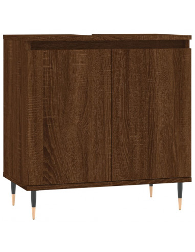 Armadietto Bagno Rovere Marrone 58x33x60cm in Legno Multistrato