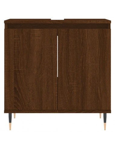 Armadietto Bagno Rovere Marrone 58x33x60cm in Legno Multistrato