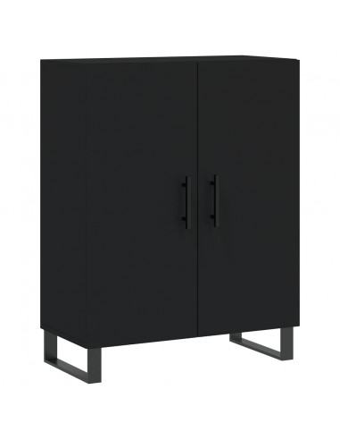 Credenza Nera 69,5x34x180 cm in Legno Multistrato