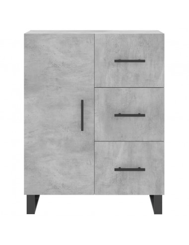 Credenza Grigio Cemento 69,5x34x180 cm in Legno Multistrato