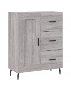 Credenza Grigio Sonoma 69,5x34x180 cm in Legno Multistrato 2