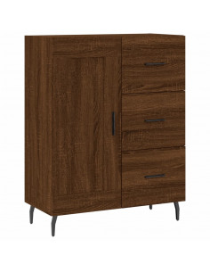 Credenza Rovere Marrone 69,5x34x180 cm in Legno Multistrato 2
