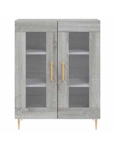 Credenza Grigio Sonoma 69,5x34x180 cm in Legno Multistrato