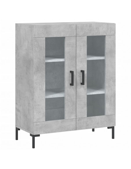 Credenza Grigio Cemento 69,5x34x180 cm in Legno Multistrato