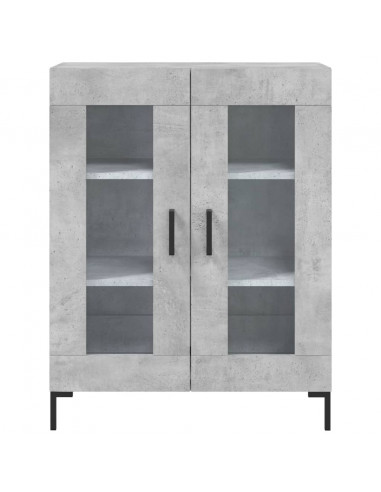 Credenza Grigio Cemento 69,5x34x180 cm in Legno Multistrato