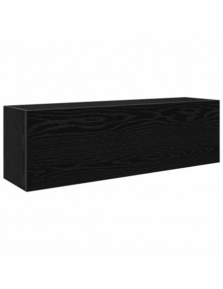 Mobile da Bagno a Parete Nero 100x25x30 cm in Truciolato