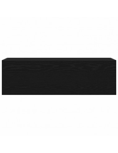 Mobile da Bagno a Parete Nero 100x25x30 cm in Truciolato
