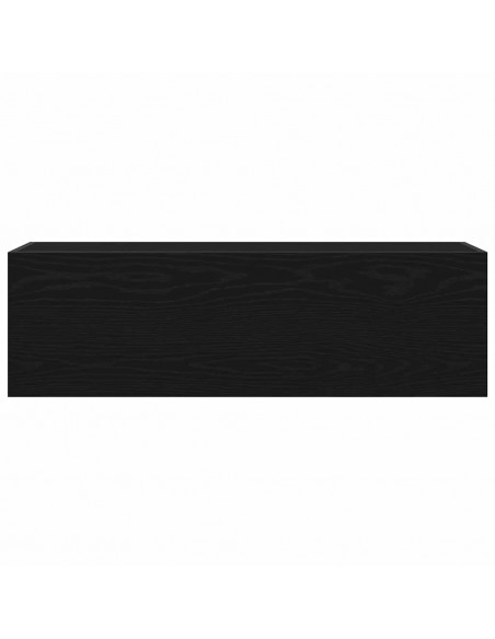 Mobile da Bagno a Parete Nero 100x25x30 cm in Truciolato