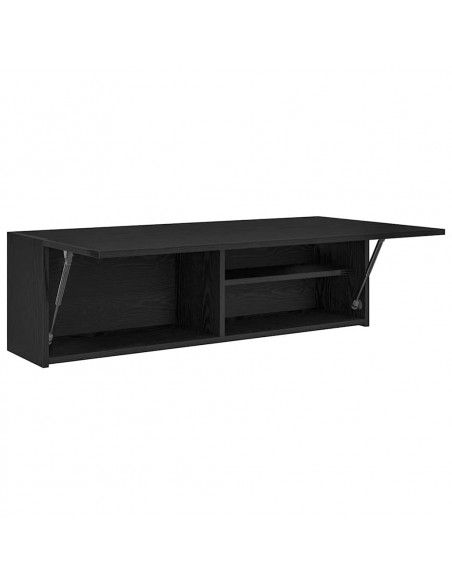 Mobile da Bagno a Parete Nero 100x25x30 cm in Truciolato