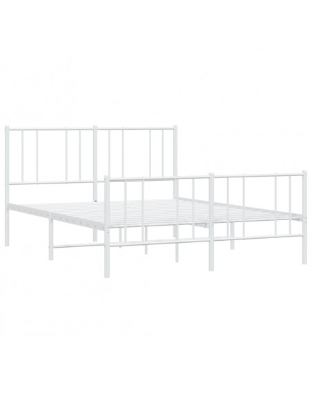 Giroletto con Testiera e Pediera Metallo Bianco 140x190 cm