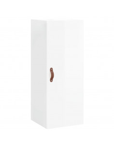 Credenza 34,5x34x180 cm in Legno Multistrato Bianco Lucido 2