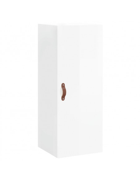 Credenza 34,5x34x180 cm in Legno Multistrato Bianco Lucido