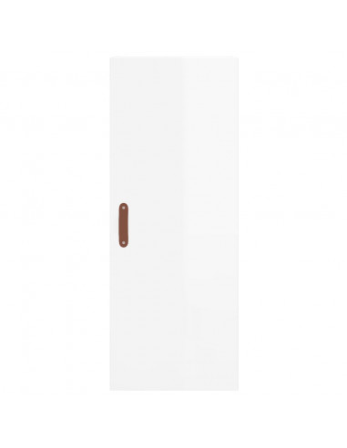 Credenza 34,5x34x180 cm in Legno Multistrato Bianco Lucido