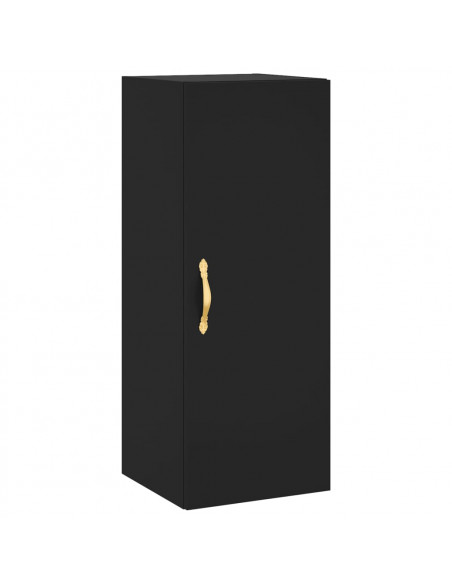 Credenza Nera 34,5x34x180 cm in Legno Multistrato