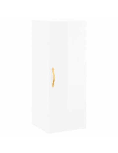 Credenza 34,5x34x180 cm in Legno Multistrato Bianco Lucido