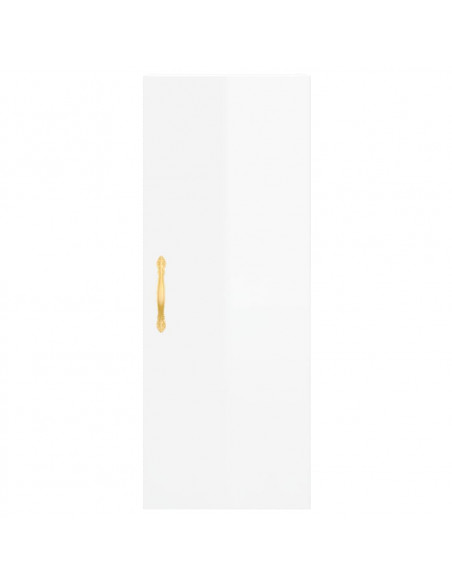 Credenza 34,5x34x180 cm in Legno Multistrato Bianco Lucido