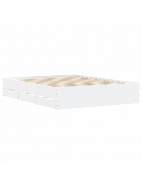 Giroletto con Cassetti Bianco 140x190 cm in Legno Multistrato