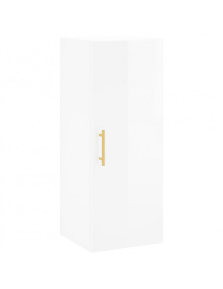 Credenza 34,5x34x180 cm in Legno Multistrato Bianco Lucido