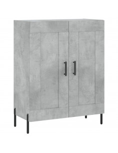 Credenza Grigio Cemento 69,5x34x180 cm in Legno Multistrato 2