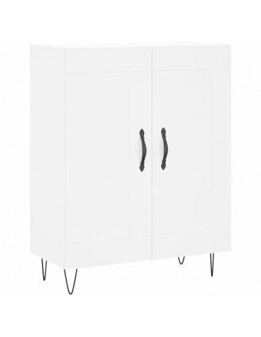 Credenza Bianca 69,5x34x180 cm in Legno Multistrato